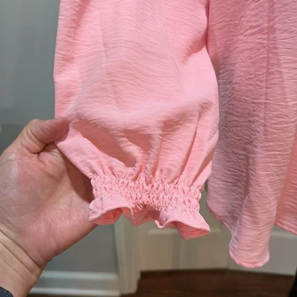 Tommy Hilfiger sz M pink feminine long sleeve flowy top NWT - Picture 4 of 10